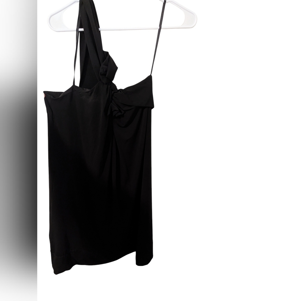 BCBGMaxAzria, Black One Shoulder Mini Dress, Size M